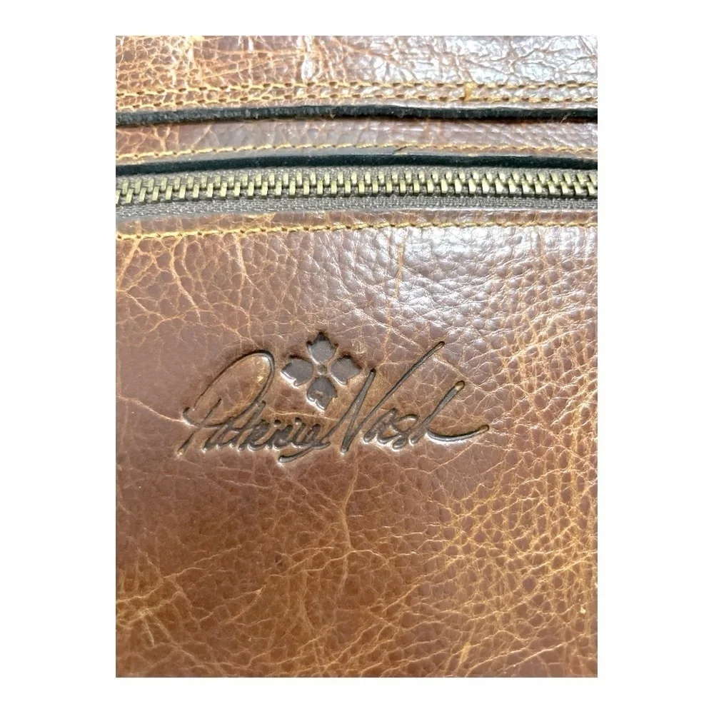 Patricia Nash Midi Leather iPad Case Clutch Brown Cognac Vintage Style - Picture 6 of 13